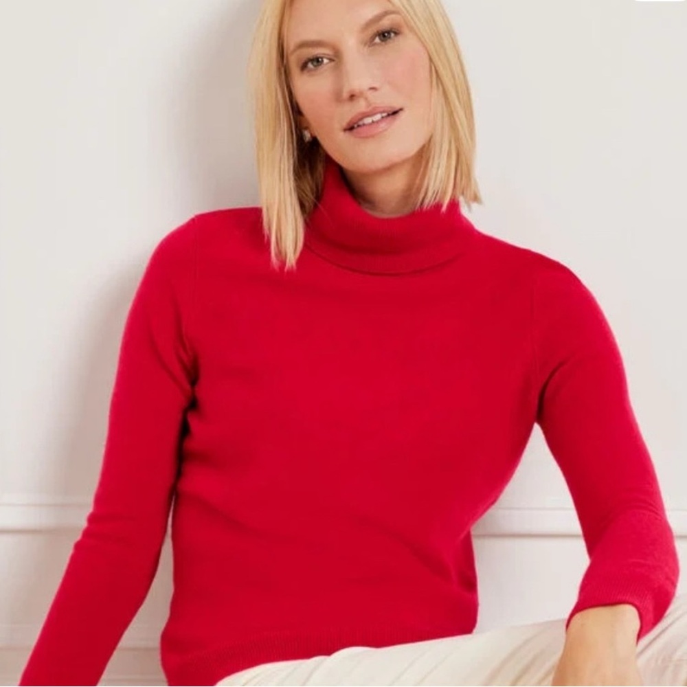 Charter Club Luxury Cashmere Bright Red Turtleneck Sweater Large